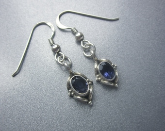 Vintage Sterling Silver Amethyst Earrings