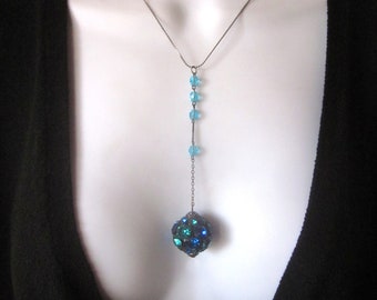 Vintage Rhinestone Crystal Ball Necklace