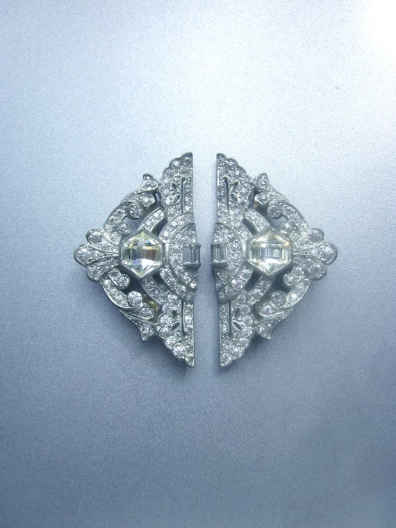 Art Nouveau Rhinestone Buckle - image 1