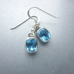 Blue Topaz Sterling Silver Dangle Earrings