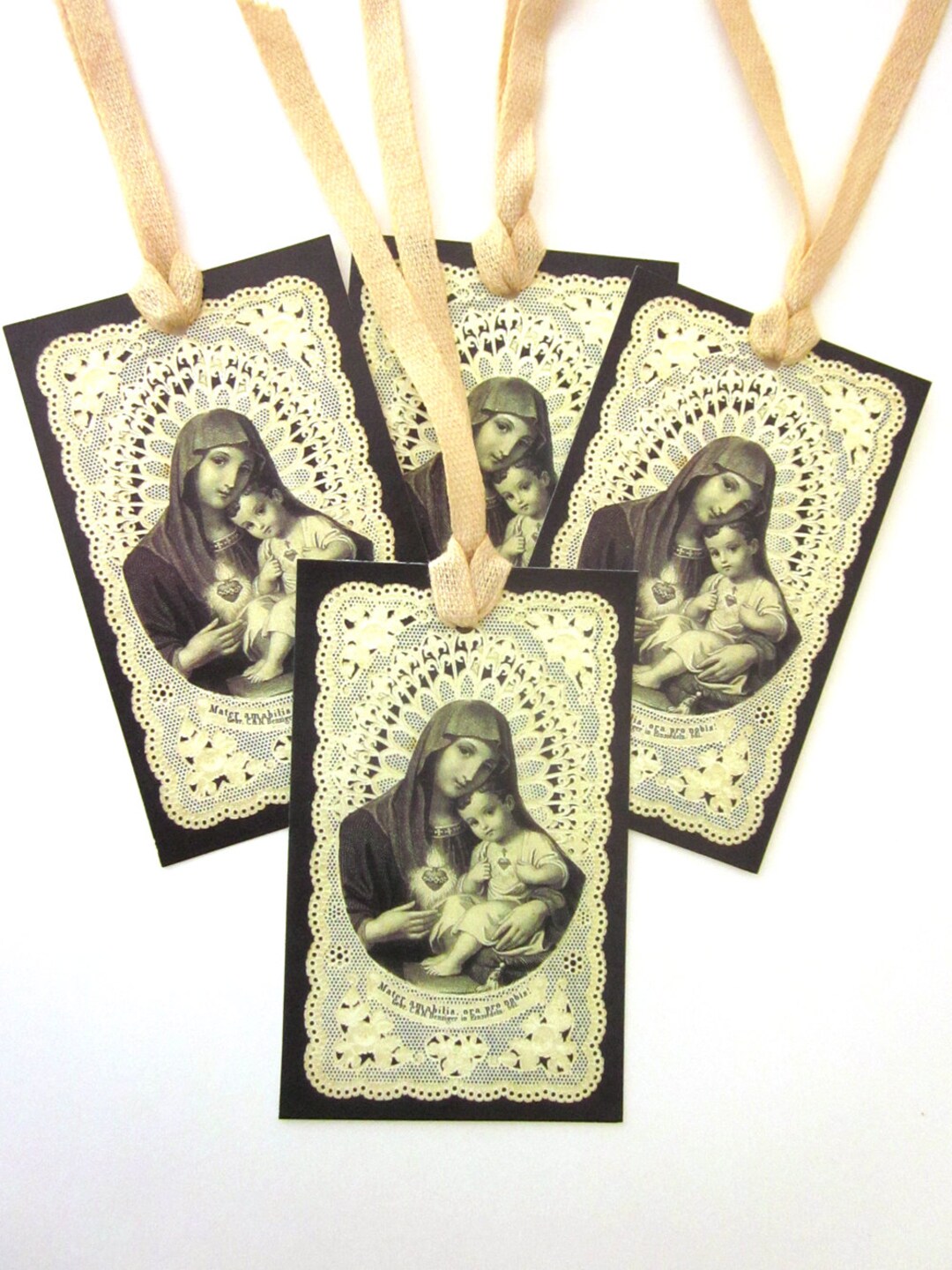 Paper Lace Gift Tags French Holy Card Etsy