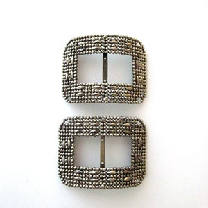 French Cut Steel Antique Shoe Clips /Vintage Buckle