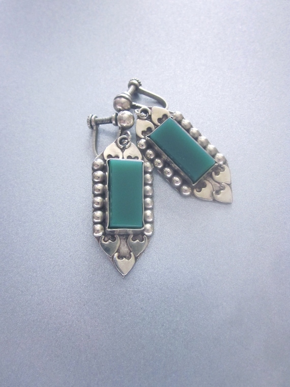 Vintage Oaxaca Silver Earrings Screw On