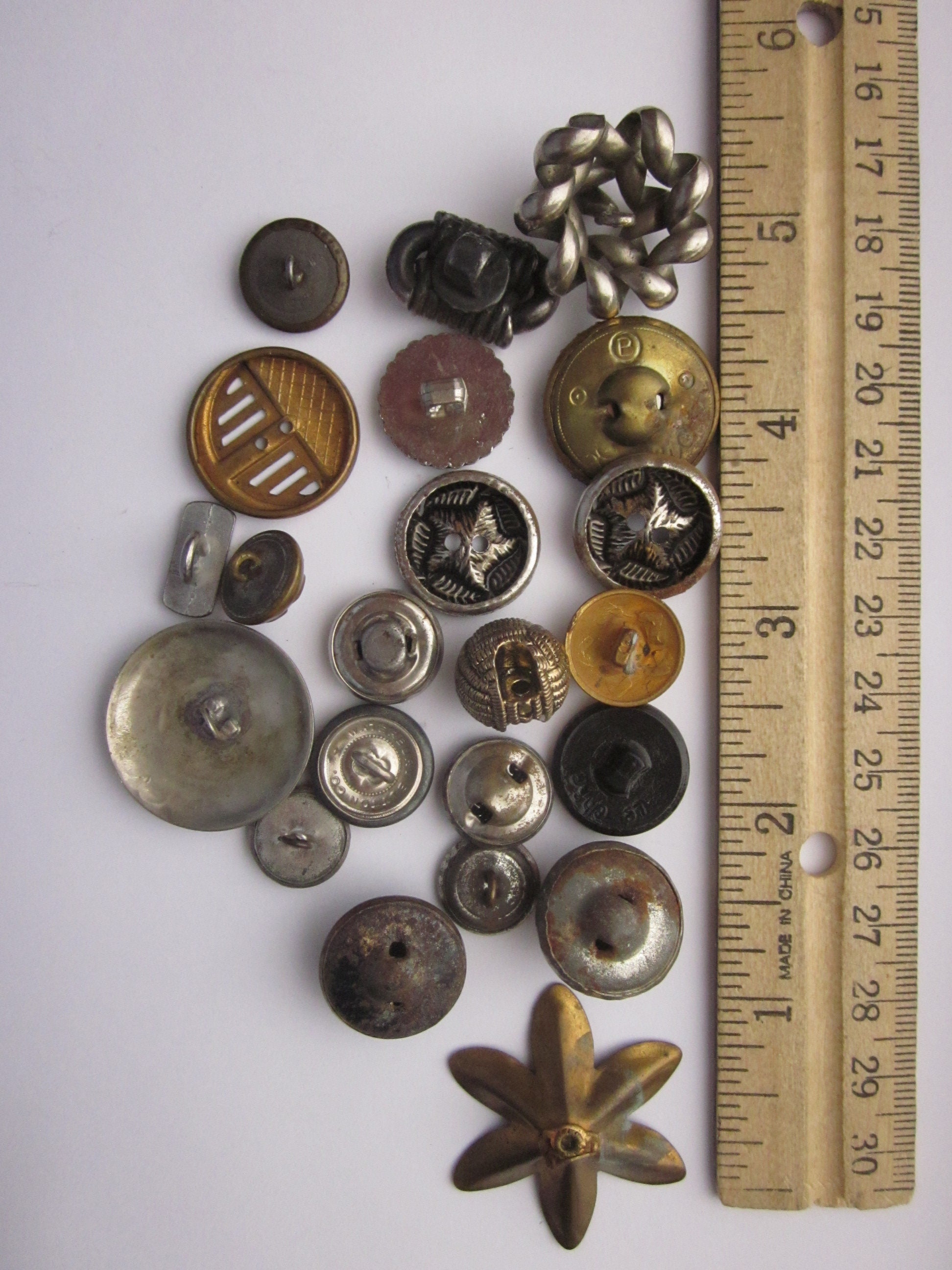 Vintage Metal Buttons Mixed Lot Sewing Craft Supply Button Etsy