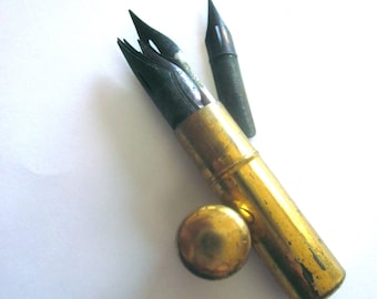 Antique Pen Nibs in Case