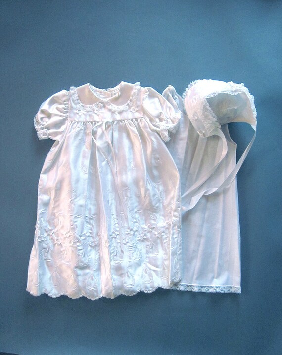 Vintage Baptism Gown Set 3 Piece Baby Gem