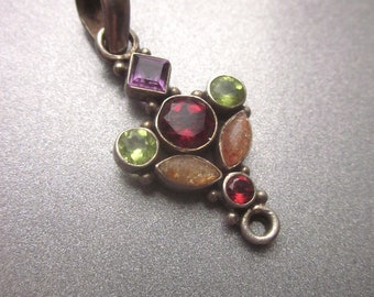 Gemstone Sterling Pendant Multi stone