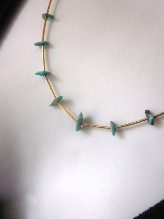 Vintage Turquoise Heishi Beaded Necklace