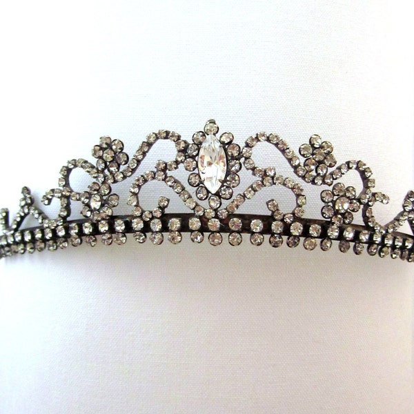 Rhinestone Vintage Tiara, Crown, Bridal Accessory