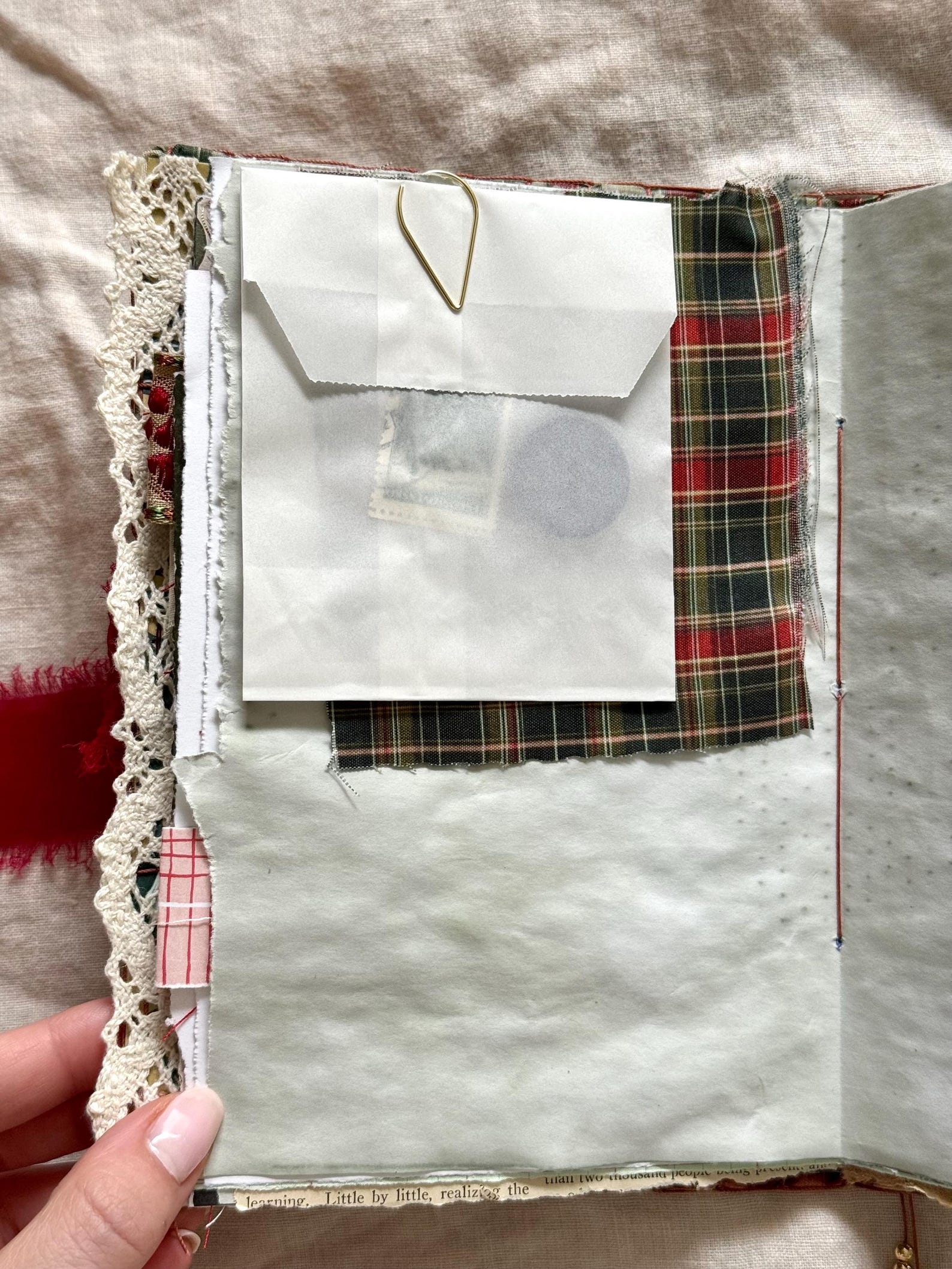 Handmade Fabric Junk Journal | Vintage-inspired Christmas Journal With ...