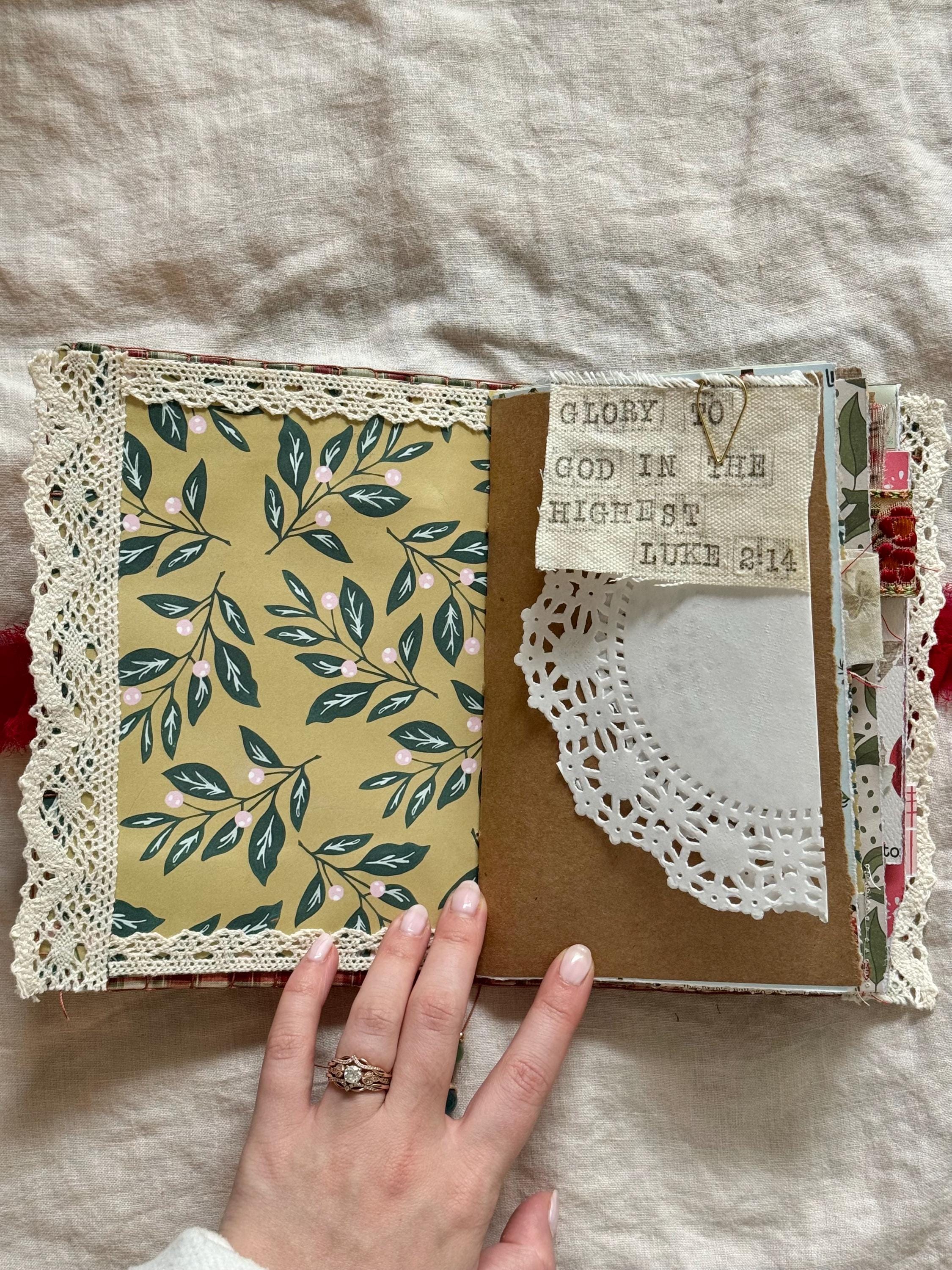 Handmade Fabric Junk Journal | Vintage-inspired Christmas Journal With ...