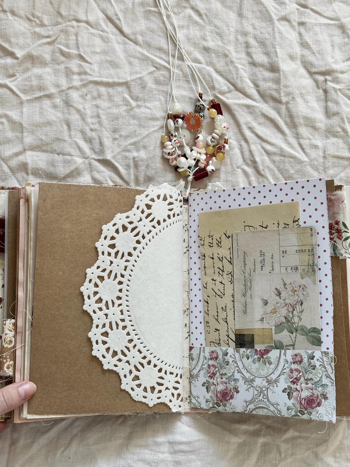 A Handmade Fabric Junk Journal – Vintage-inspired, Beaded Spine ...