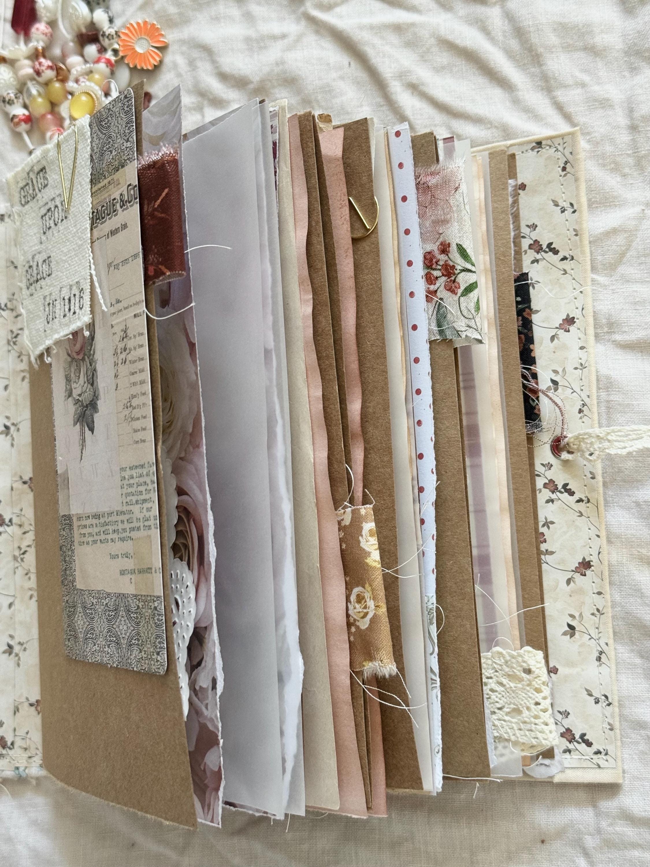 A Handmade Fabric Junk Journal – Vintage-inspired, Beaded Spine ...