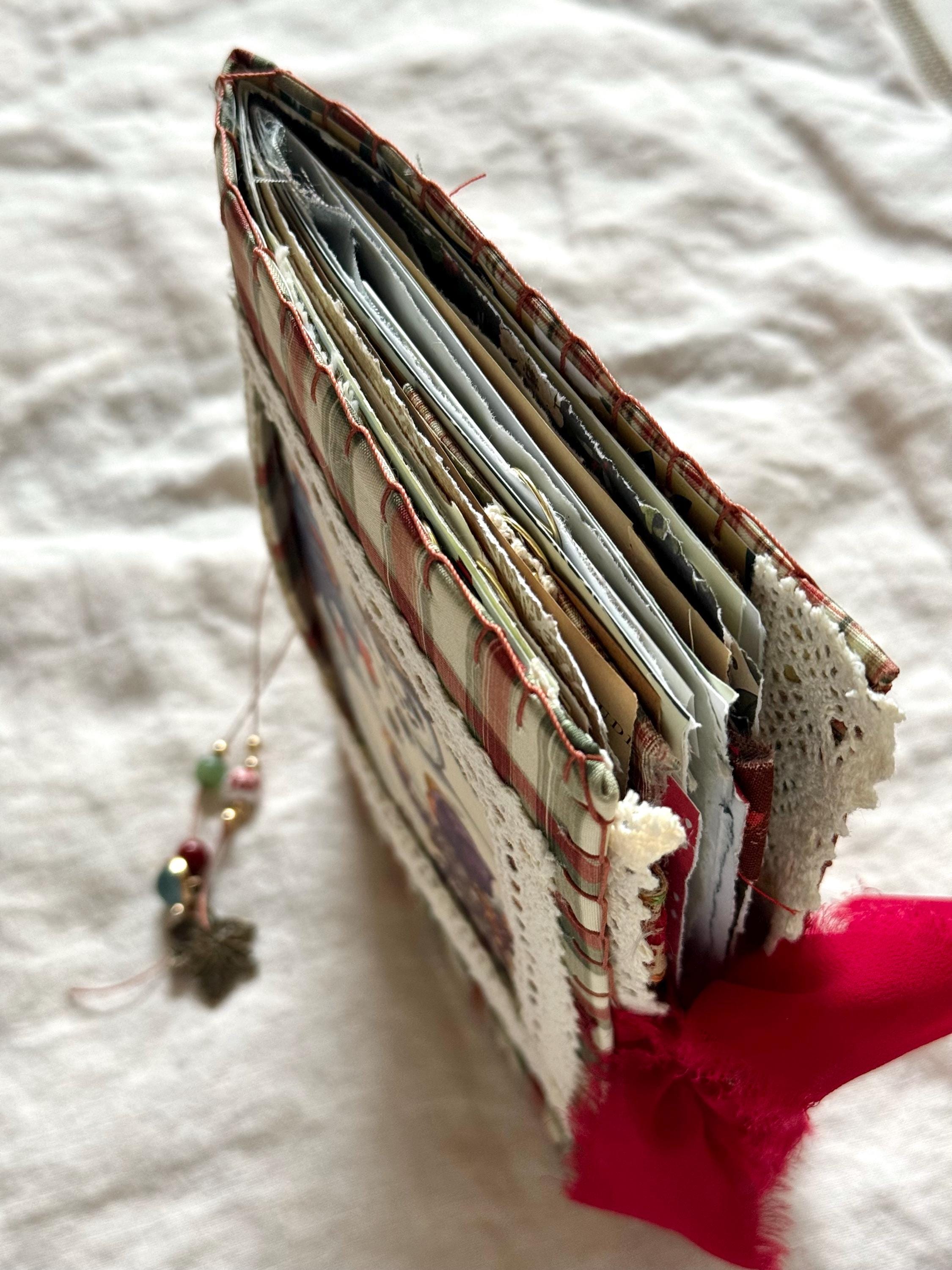 Handmade Fabric Junk Journal | Vintage-inspired Christmas Journal With ...