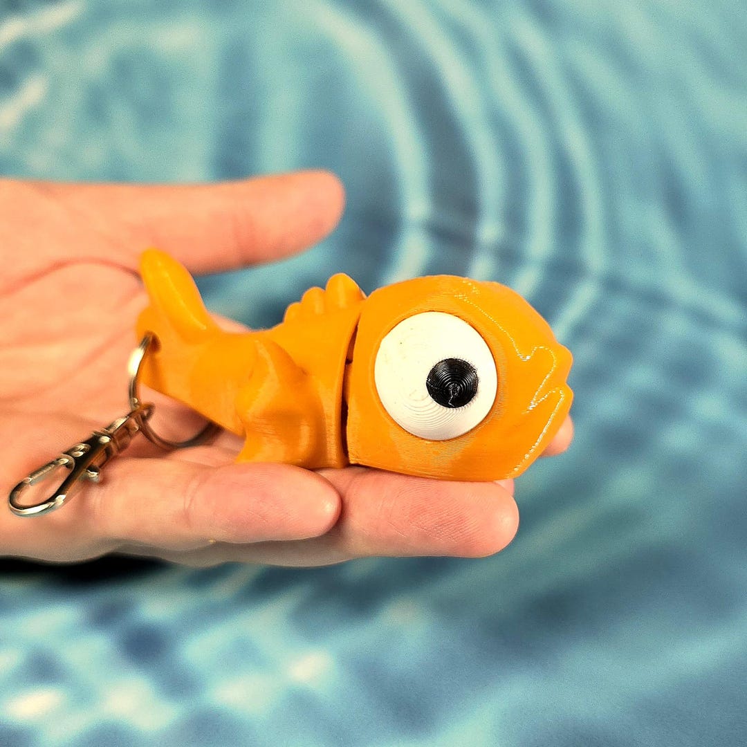 Silly Fish Keychain Articulated Goldfish Keychain: Funny Flexi Fish Charm - Etsy