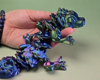 Gelede regenboogdraak: 3D-geprint fidgetspeeltje, fantasiecadeau