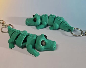 Articulated Crocodile Keychain – Cute PLA Plastic Alligator Fidget Toy