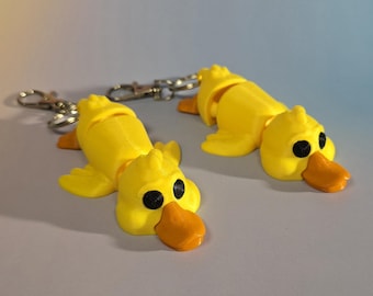 Flexi Duck-sleutelhanger: beweegbaar fidgetspeelgoed - cadeau voor dierenliefhebbers