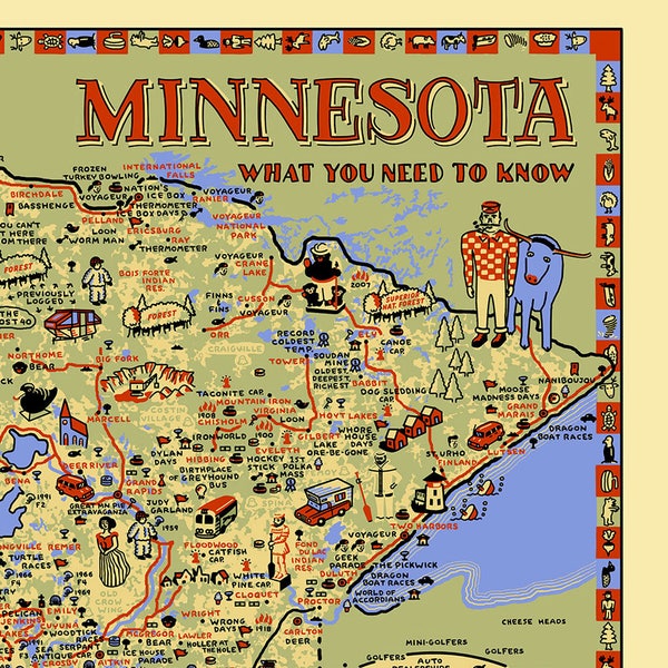 MN Map Poster, Minnesota: What You Need to Know Map, MN Map, Paper Poster Map, 19" by 27"