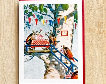 Party Insect Birthday Card: Vintage Modified Image