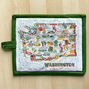 Washington Hot Pad, pannenlap Washington State, WA Map Hot Pad, katoen met zakje