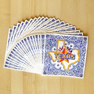 Juego de servilletas de Texas, 20 servilletas de papel, 16,5 cm plegadas, servilletas de Texas Star y Six Flags