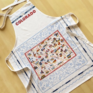 Tablier du Colorado, tout en coton, tablier de style boucher, tablier de carte du Colorado, tablier de co