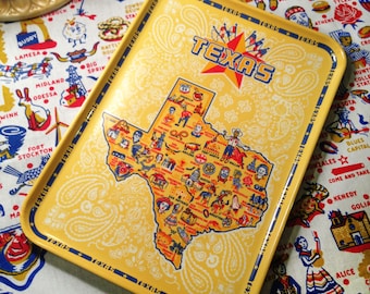 Texas Tray, 9" by 13" Melamine Tray, Texas Map Drink Tray