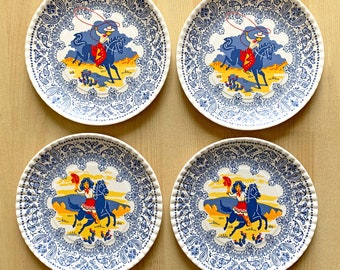 Cowboy / Cowgirl Plates, 7.5&quot;, Set of 4, Melamine Plates, Cowboy and Cowgirl - two each