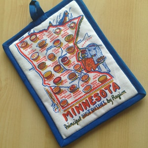 Minnesota Hot Pad, Minnesota Hot Dish Hot Pad, MN Map Topflappen, Baumwolle mit Tasche