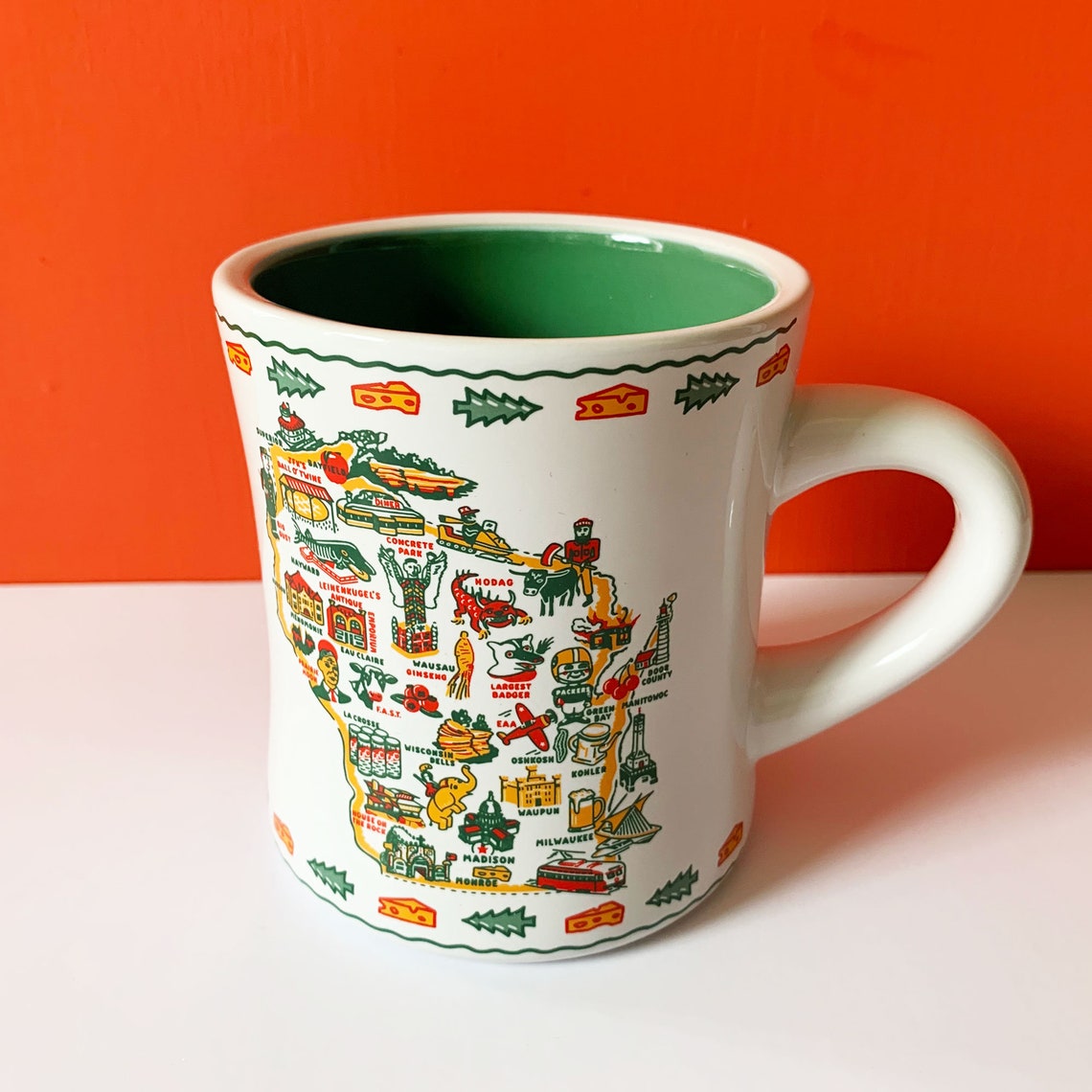 Wisconsin Mug Stoneware 12 oz Mug Wisconsin Diner Mug WI Etsy