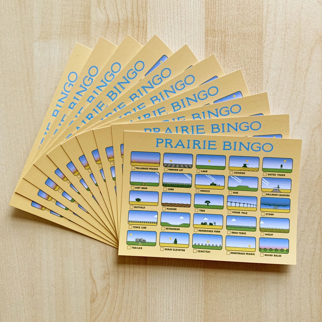 Prairie Bingo Postcards Set of 10, 6 X 4.25, Prairie Postcards, Life on