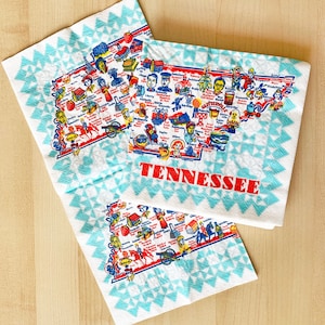 Jeu de serviettes de table Tennessee, 20 serviettes en papier par jeu, Jeu de serviettes de table carte Tennessee