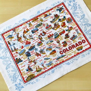Colorado Geschirrtuch, Baumwolle, Colorado Map Handtuch, Colorado Küchentuch