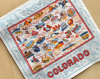 Colorado Napkin Set, 20 Paper Napkins per Set, Colorado Map Napkin Set