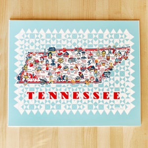 Tennessee Print, 16&quot; x 20&quot;, Tennessee Digital Print, Tennessee Map Print