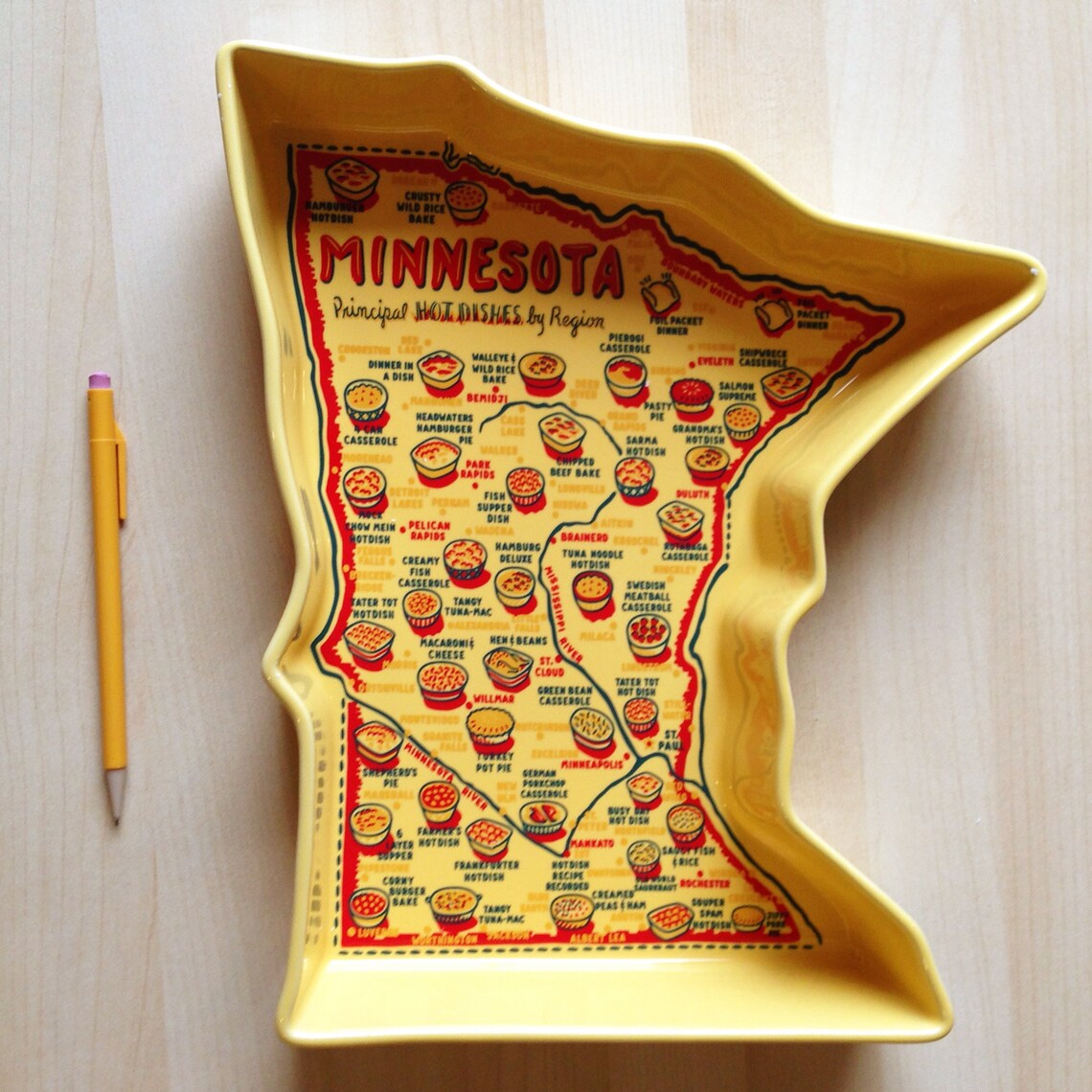 Minnesota Casserole Dish Stoneware 2quart Ovenproof Etsy