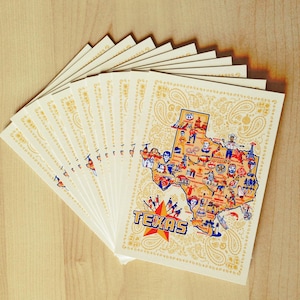 Texas Map Postcards: Set of 10