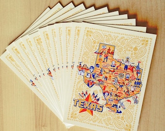 Texas Map Postcards: Set of 10