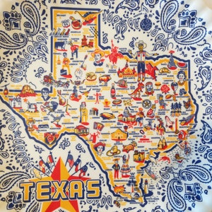 Texas Platter, 16 round melamine platter, TX Map Serving Platter, Texas Tray image 4
