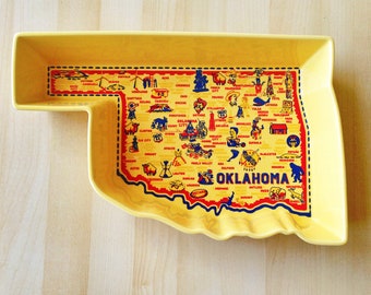 Oklahoma Casserole, Stoneware, 2 quart, Gift-Boxed, Oklahoma Map Baking Dish