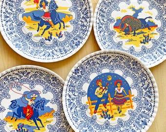 Western Plates Choice, Cowboy, Cowgirl, Serenade, 9" melamine plates