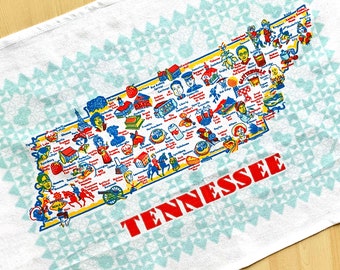 Tennessee Tea Towel, Cotton, Tennessee Map Towel, Tenn Tea Towel, Tennessee Kitchen Towel