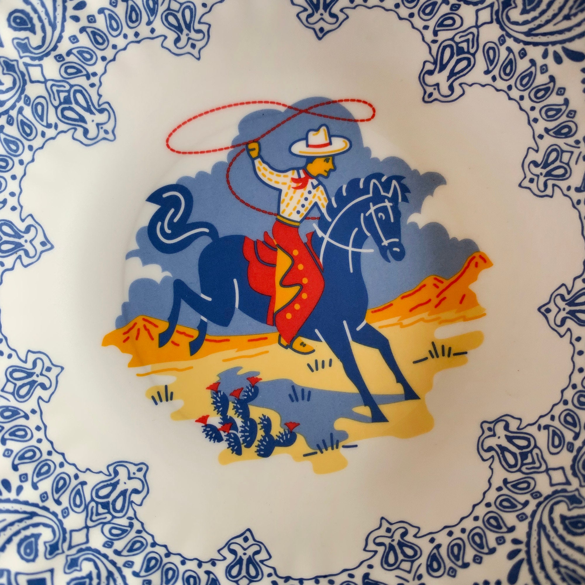 Cowboy and Cowgirl Bowls, 2 each, 7&quot; Melamine Bowls, Set of 4