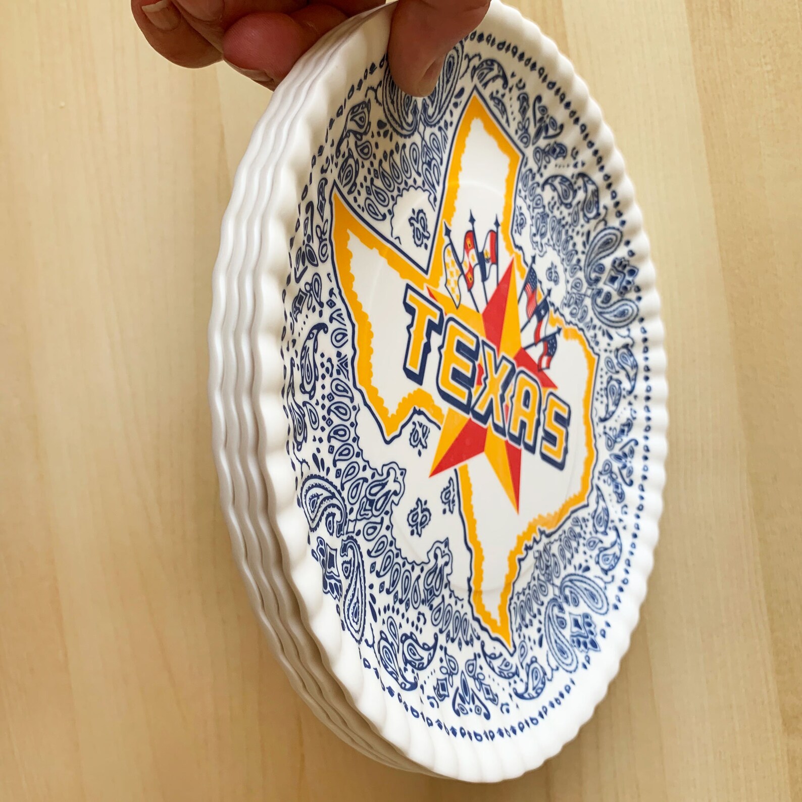 Texas Plates 9 melamine Plates Set of 4 Texas Star & Etsy