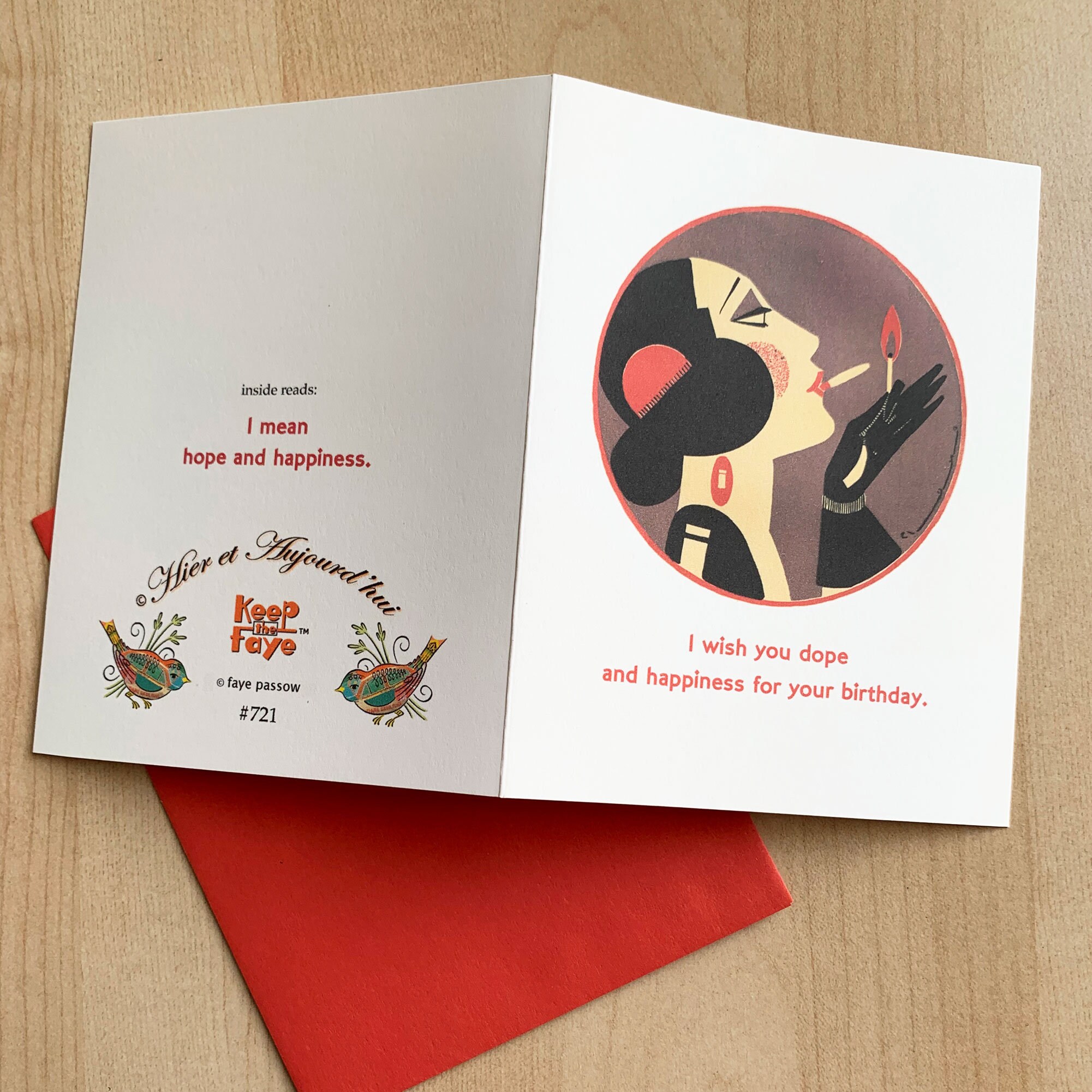 Dope Birthday Card, Vintage Woman Smoking - Etsy