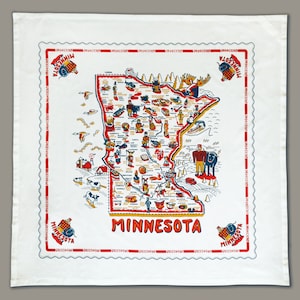 Minnesota Tischdecke, 132 x 132 cm, 100% Baumwolle Tischdecke, Minnesota Map Tischdecke/Wandbehang