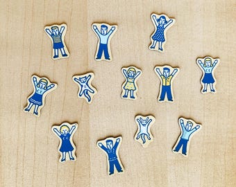 Magnetic People: Tiny People for Disaster and Fantasy Magnets, Printed Vinyl on Bendable Magnet