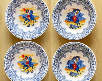 Cowboy and Cowgirl Bowls, 2 each, 7&quot; Melamine Bowls, Set of 4