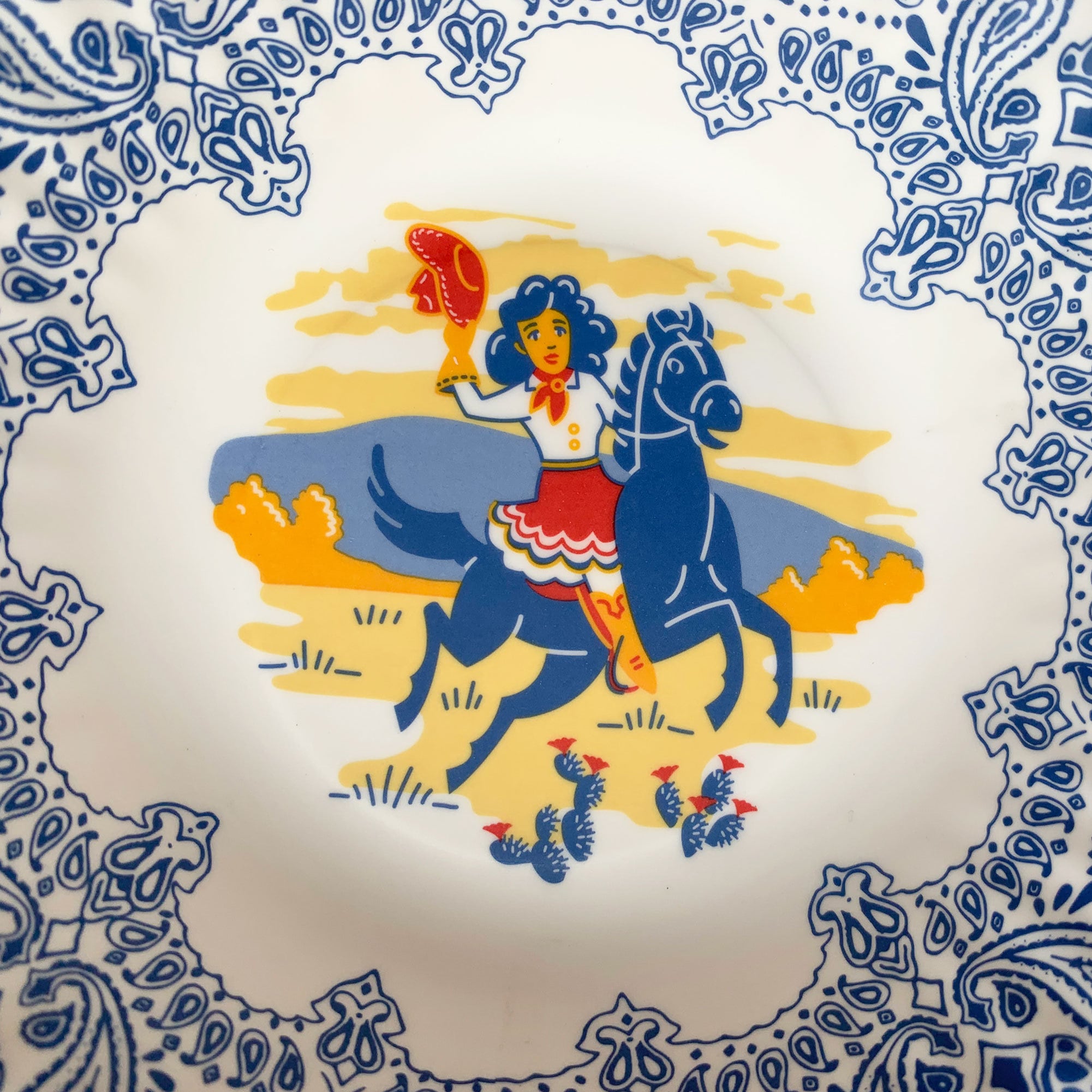 Cowboy and Cowgirl Bowls, 2 each, 7&quot; Melamine Bowls, Set of 4